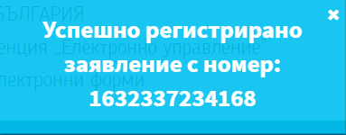 успешно регистрирано заявление